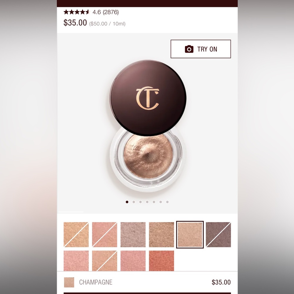 Charlotte Tilbury Shimmering Gold Eyeshadow